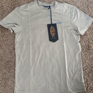 AFTCO Gray Short Sleeve Tee Essential Crew Neck